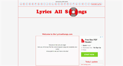 Desktop Screenshot of lyricsallsongs.com